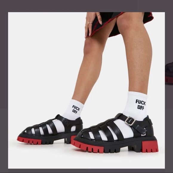 Koi Y2K Avalon gladiator sandals vegan goth Streetwear chunky fisherman - Picture 2 of 6